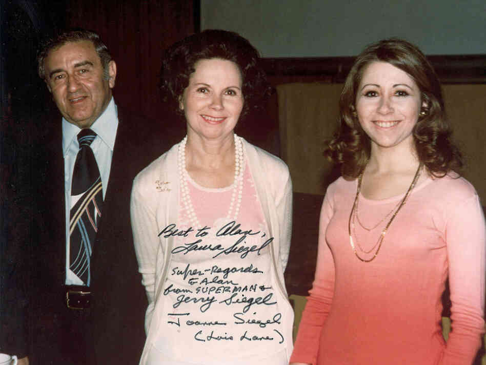 Joanne Siegel (center) at the 1976 Comic Con in San Diego with her husband, Jerry Siegel, the co-creator of Superman, and daughter Laura. Joanne was the inspiration for Clark Kent's love interest Lois Lane. She died on Feb. 12.
