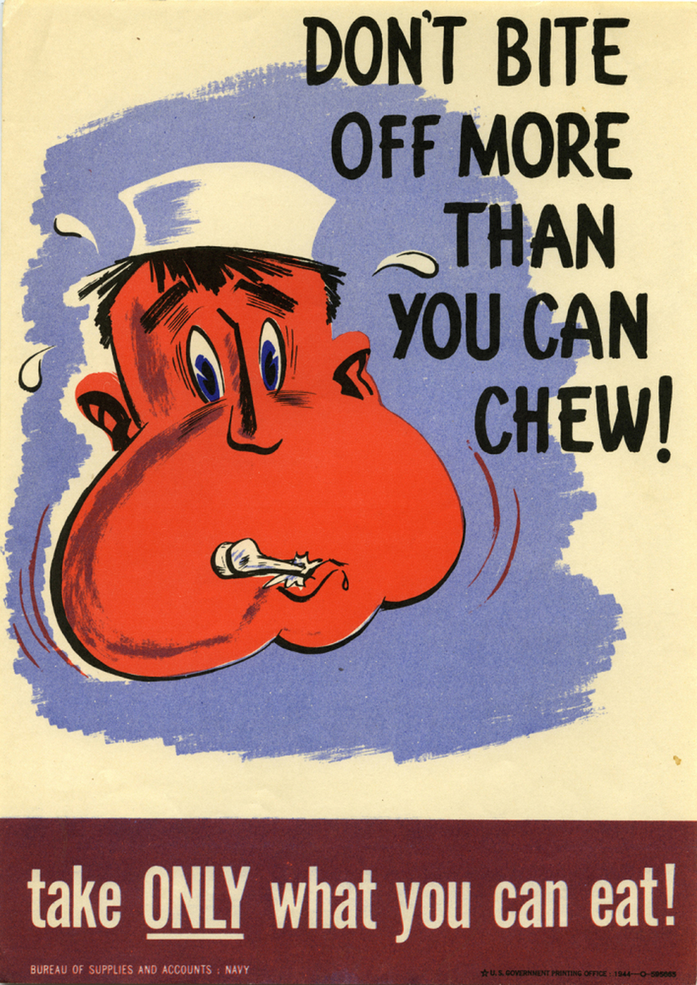 A U.S. Navy poster to discourage food waste.