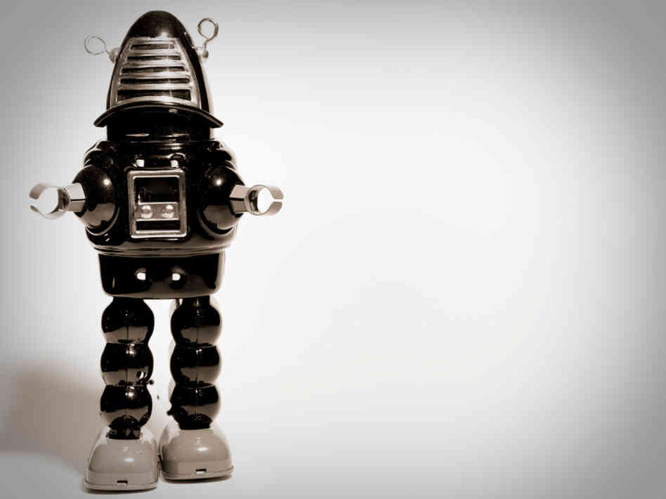 A walking robot.
