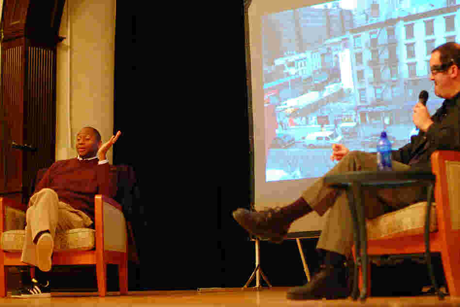 Branford Marsalis (left), in conversation with Sam Stephenson, at the Hayti Heritage Center. Branford Marsalis (left), in conversation with Sam Stephenson, at the Hayti Heritage Center.