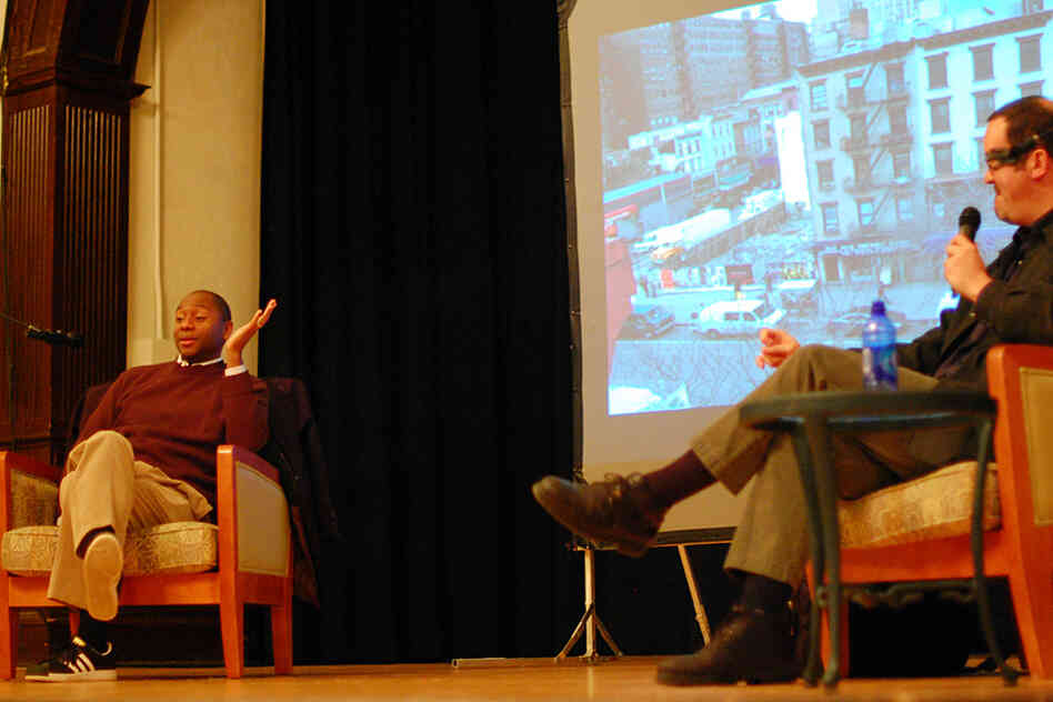 Branford Marsalis (left), in conversation with Sam Stephenson, at the Hayti Heritage Center. Branford Marsalis (left), in conversation with Sam Stephenson, at the Hayti Heritage Center.