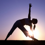 Woman in a yoga pose. Woman in a yoga pose.