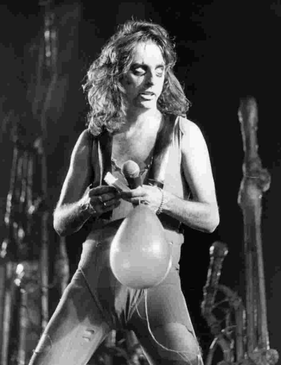 After years of success, band members started to break off, jump-starting their own solo careers. Cooper followed suit, going solo in 1975. His first album, Welcome to My Nightmare,  marked his permanent break from the band. Cooper is seen here in a 1975 performance at Wembley Arena. 