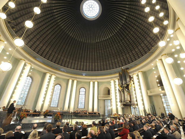 A view into the St. Hedwigs Cathedral during a church service in 2009.