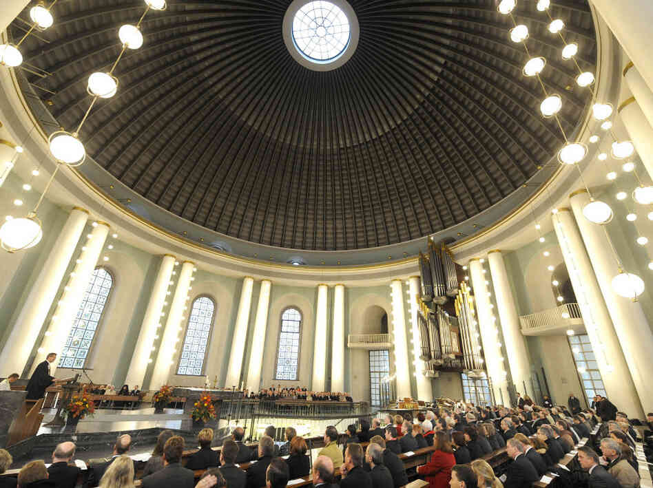 A view into the St. Hedwigs Cathedral during a church service in 2009.