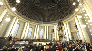 A view into the St. Hedwigs Cathedral during a church service in 2009.