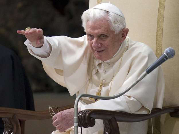 Pope  Benedict XVI, seen here during his weekly general audience at the Vatican on Feb. 16, hasn't shown any sign he's willing to  relax the rules despite the fact that Catholic priests ordained in the  Eastern Rite and some converts can be married.