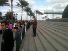 Demonstrators protect the Library of Alexandria by joining hands as marchers pass by. "What happened was pure magic," says the head of the library. Demonstrators protect the Library of Alexandria by joining hands as marchers pass by. "What happened was pure magic," says the head of the library.