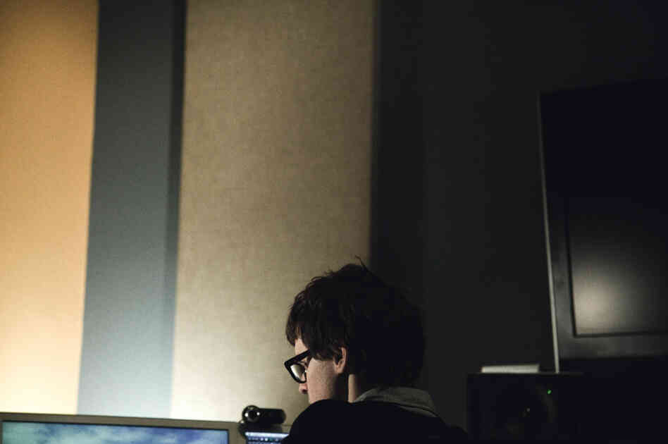 Son Lux (Ryan Lott) works in his studio. Son Lux (Ryan Lott) works in his studio.