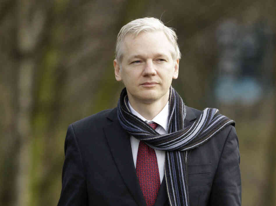 WikiLeaks founder Julian Assange arrives for his extradition hearing at Belmarsh Magistrates' Court in London on Thursday.