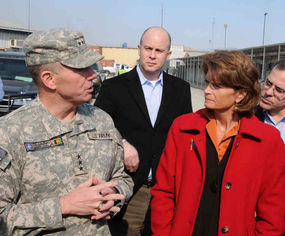 Lt. Gen. William B. Caldwell takes Sen. Lisa Murkowski on a tour of a Kabul training facility, Jan. 9, 2010. The general has been accused of using psychological profiles to influence American visitors to Afghanistan.
