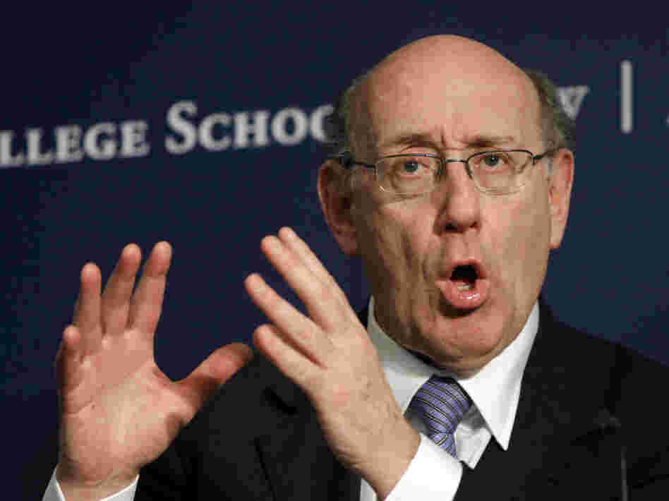 Oil spill claims czar Kenneth Feinberg speaks about the claims process Feb. 18 at the Mississippi College Law Review Symposium in Jackson, Miss. Feinberg faces criticism from Gulf Coast residents about the slow pace and low amount of payments.