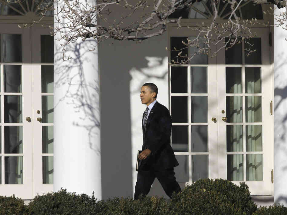 President Obama outside the White House West Wing, Feb. 10, 2011.