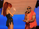 Kayne West performs with Rihanna at half-time of the NBA All-Star Game. A video for their song "All The Lights" has been pulled from YouTube. Kayne West performs with Rihanna at half-time of the NBA All-Star Game. A video for their song "All The Lights" has been pulled from YouTube.
