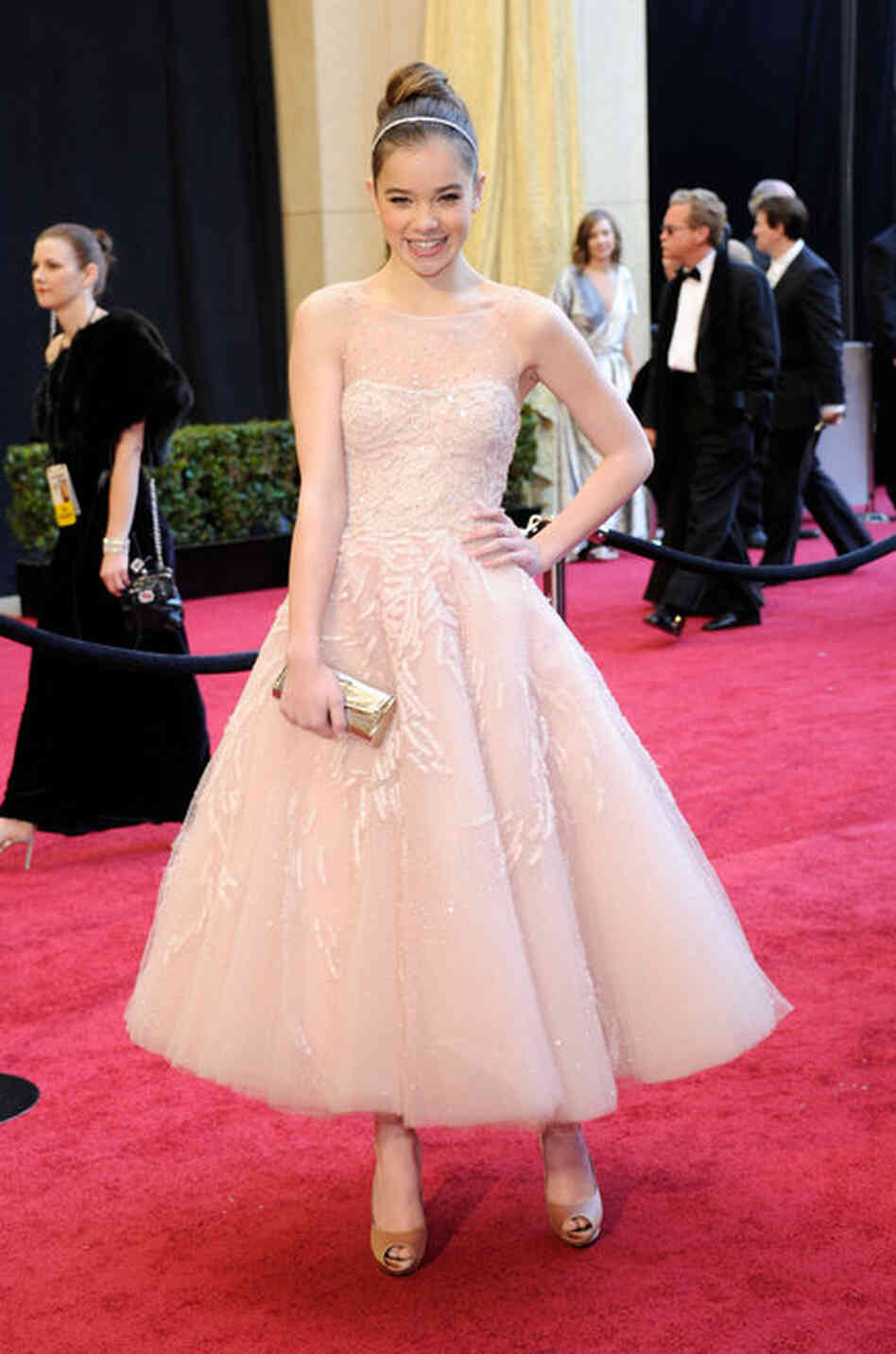 Hailee Steinfeld is nominated for Best Supporting Actress for her role as young Mattie Ross in True Grit. 