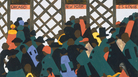 Panel No. 1 from Jacob Lawrence, The Migration Series. The panel is titled: "During World War I there was a great migration north by southern African Americans." Panel No. 1 from Jacob Lawrence, The Migration Series. The panel is titled: "During World War I there was a great migration north by southern African Americans."