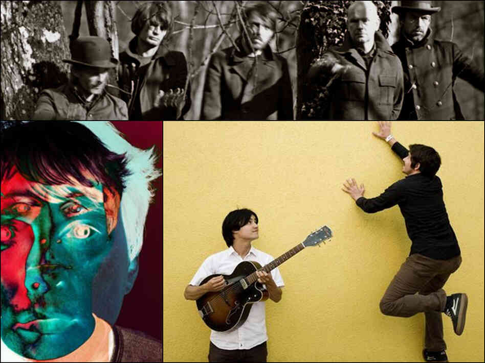 Radiohead (top), Panda Bear (bottom left), The Dodos (bottom right). Radiohead (top), Panda Bear (bottom left), The Dodos (bottom right).