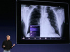 Apple CEO Steve Jobs describes the company's new iPad 2 on stage at the Yerba Buena Center for the Arts in San Francisco. Apple CEO Steve Jobs describes the company's new iPad 2 on stage at the Yerba Buena Center for the Arts in San Francisco.