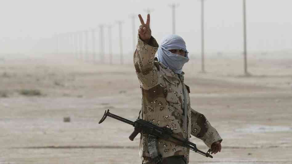 A Libyan rebel in Ajdabiya on Wednesday.