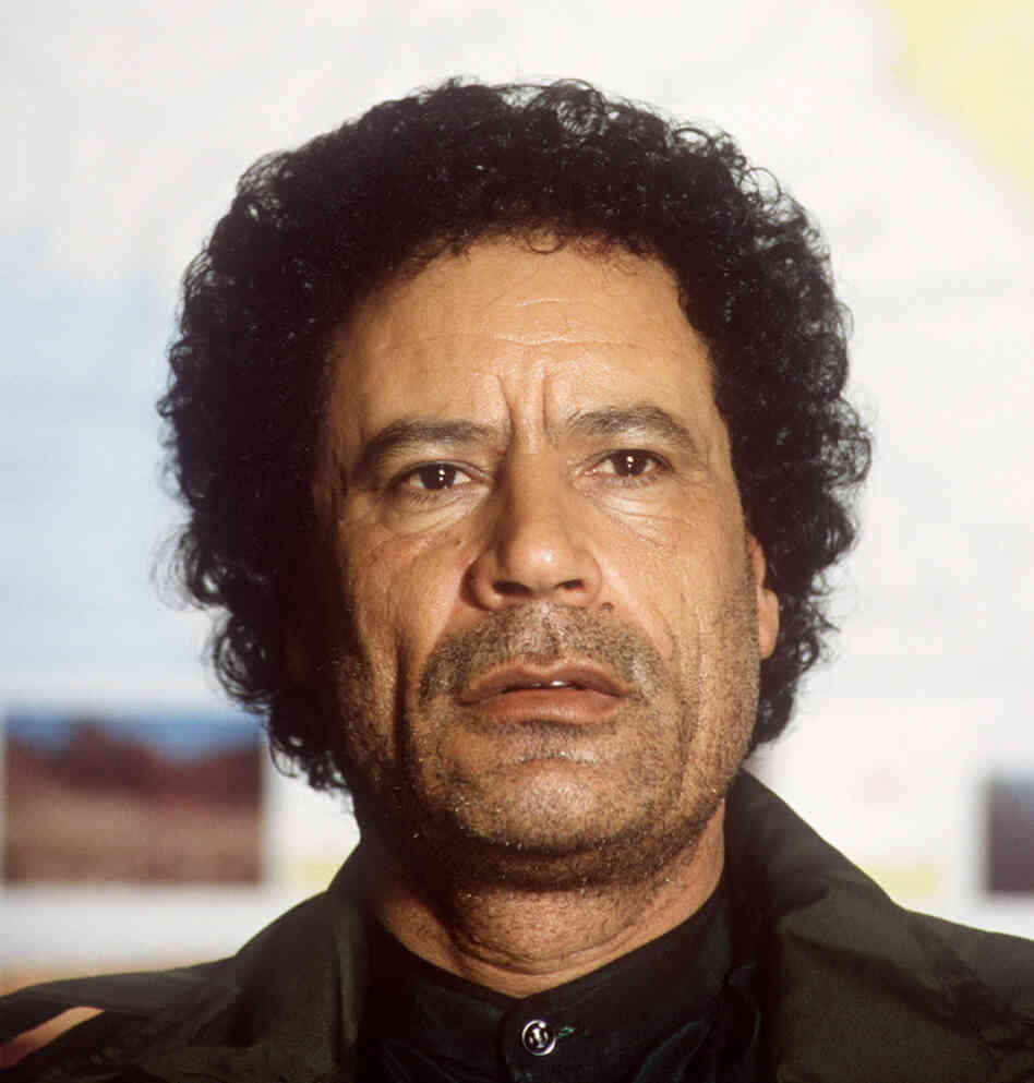 Some thought Reagan was too fixated on Libyan leader Moammar Gadhafi, shown in Tripoli in February 1986.