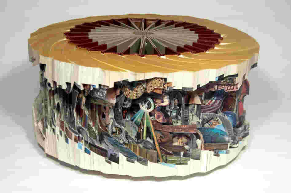 Wagnalls Wheel made from a set of vintage encyclopedias.