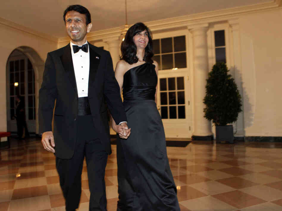 Louisiana Gov. Bobby Jindal and his wife Supriya Jindal at the White House, Nov. 24, 2009.