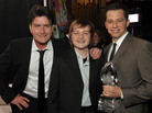 Actors Charlie Sheen (from left), Angus T. Jones and Jon Cryer pose backstage during the 35th Annual People's Choice Awards at the Shrine Auditorium on Jan. 7, 2009, in Los Angeles. Actors Charlie Sheen (from left), Angus T. Jones and Jon Cryer pose backstage during the 35th Annual People's Choice Awards at the Shrine Auditorium on Jan. 7, 2009, in Los Angeles.