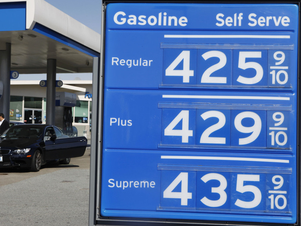 Sign of the times? Prices at a gas station in San Francisco on Friday.