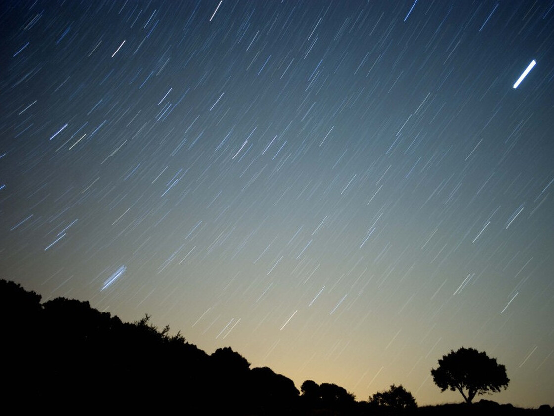 Life up there? Aug. 13, 2010: A meteor streaks across the sky against a field of stars; near Grazalema, southern Spain.