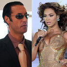 Usher (left) and Beyonce (right) performed at private concerts funded by the family of Libyan President Moammar Gadhafi. Gadhafi's son Hannibal is at center. Usher (left) and Beyonce (right) performed at private concerts funded by the family of Libyan President Moammar Gadhafi. Gadhafi's son Hannibal is at center.