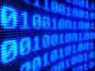 Digidal display with binary code, 3-D generated image Digidal display with binary code, 3-D generated image