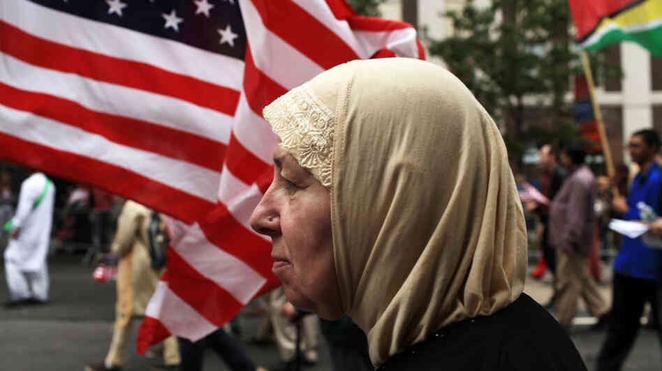 People march in the American Muslim Day Parade last September in New York. People march in the American Muslim Day Parade last September in New York.