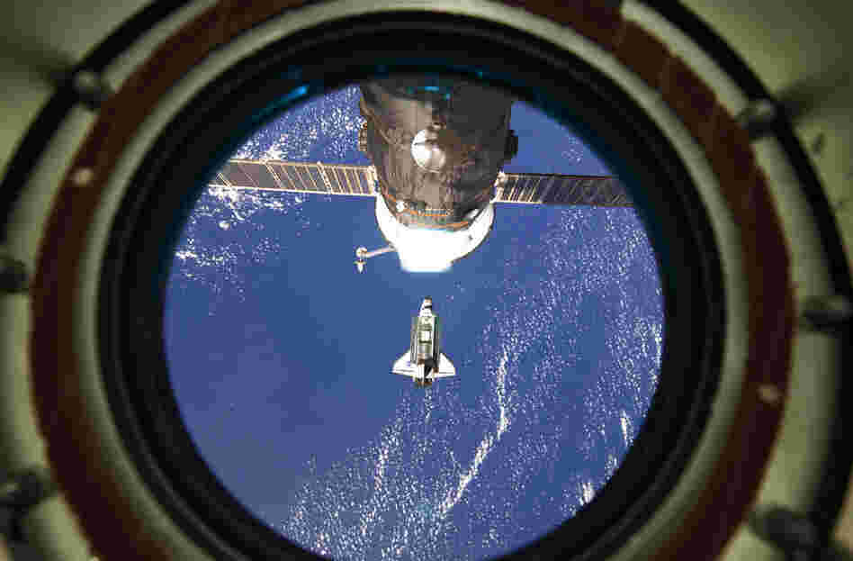 Discovery approaches the International Space Station on Feb. 26.