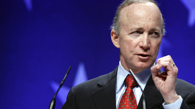 Indiana Gov Mitch Daniels speaks last month at the Conservative Political Action Conference in Washington. The speech has been called the most intellectually compelling conservative call to arms in years.