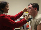 Spc. Joseph Chroniger, who has bone spurs in his neck, hopes acupuncture from Dr. Shashi Kumar at Madigan Army Medical Center will give him relief from pain. Spc. Joseph Chroniger, who has bone spurs in his neck, hopes acupuncture from Dr. Shashi Kumar at Madigan Army Medical Center will give him relief from pain.