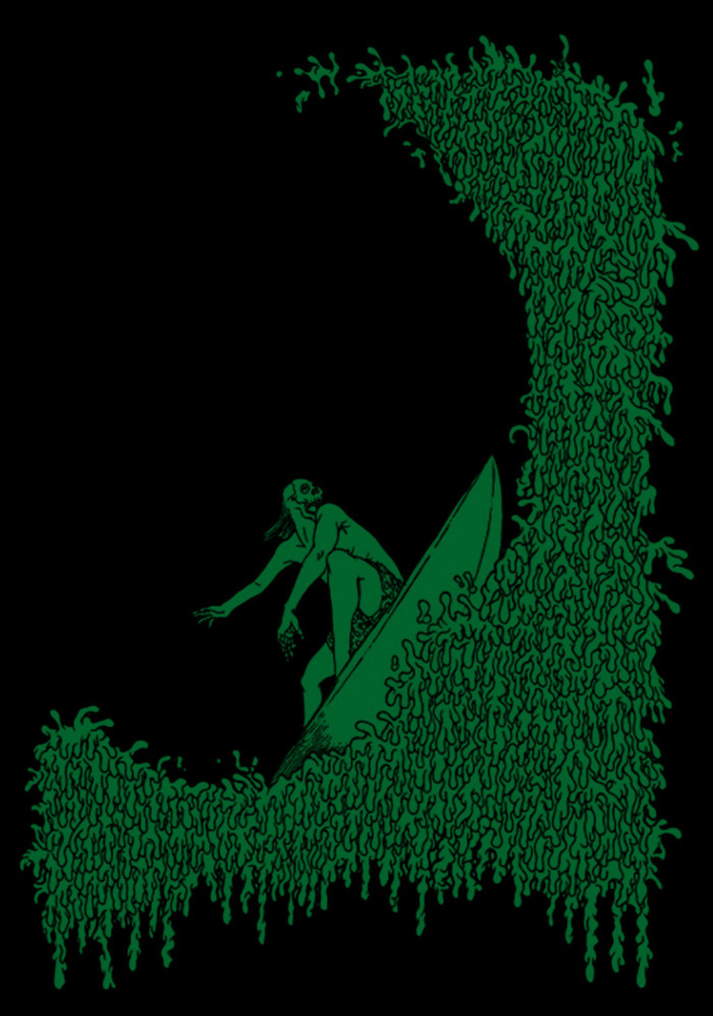 Ridin' the green wave in the digital liner notes to Wadge's Grindcore Lu'au.