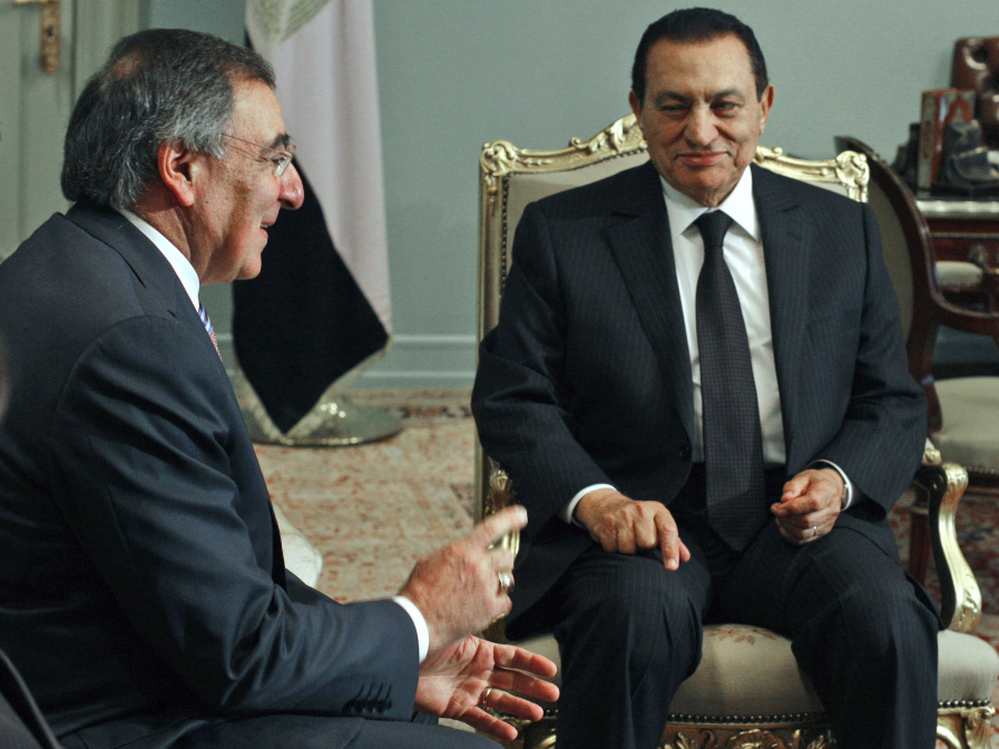 Then-Egyptian President Hosni Mubarak met with CIA Director Leon Panetta at the presidential palace in Cairo in January 2010. For years, the CIA knew the main players in Egypt. Now, the map of Egypt's power structure must be redrawn.