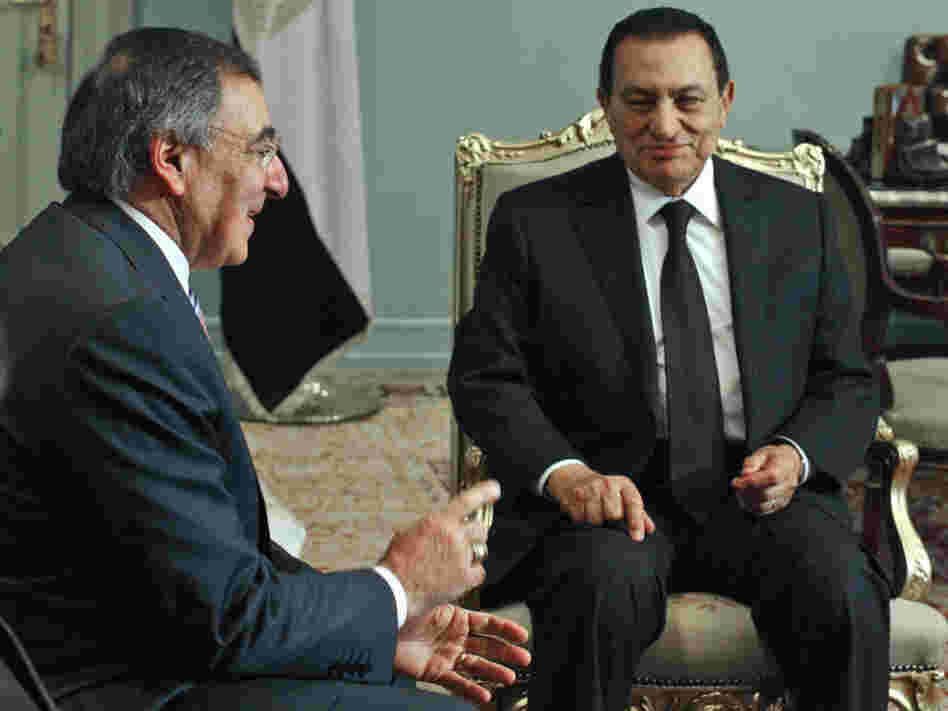 Then-Egyptian President Hosni Mubarak met with CIA Director Leon Panetta at the presidential palace in Cairo in January 2010. For years, the CIA knew the main players in Egypt. Now, the map of Egypt's power structure must be redrawn.