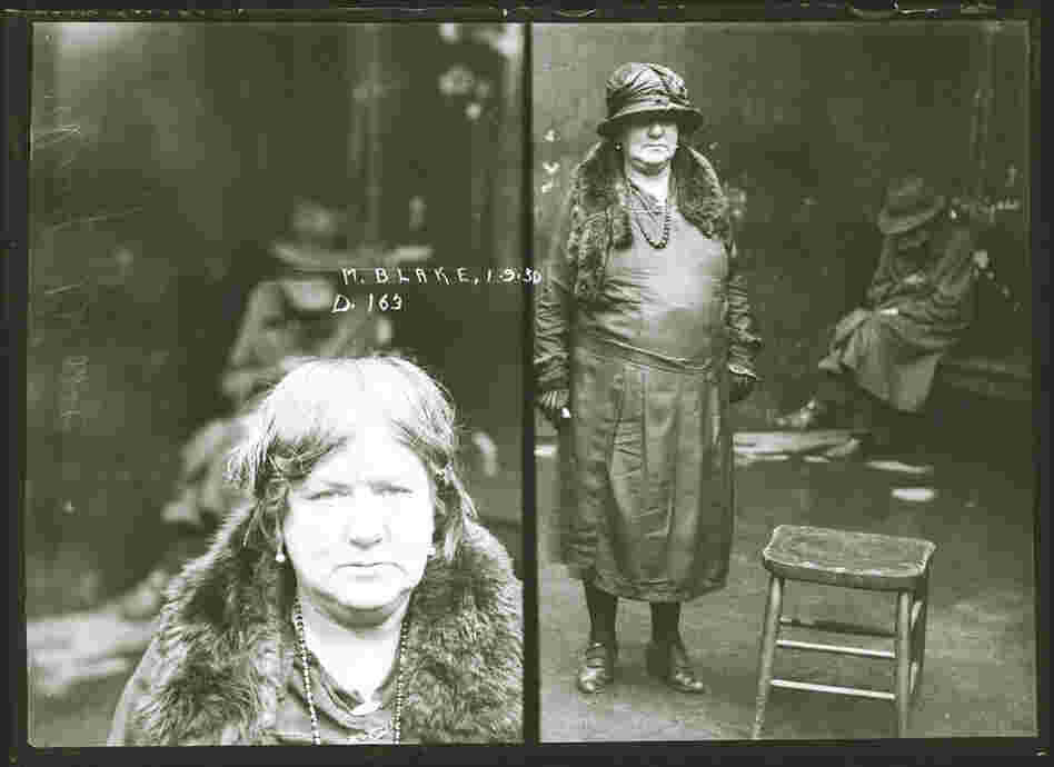 A mug shot shows May Blake on Sept. 1, 1930, sentenced to 12 months in jail for posession of cocaine.