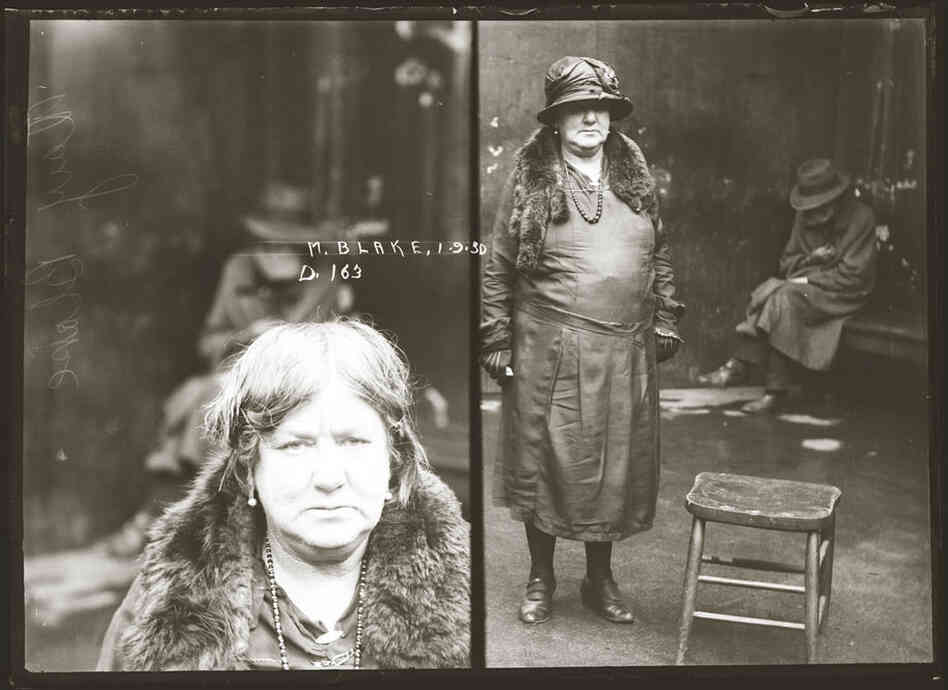 A mug shot shows May Blake on Sept. 1, 1930, sentenced to 12 months in jail for posession of cocaine.