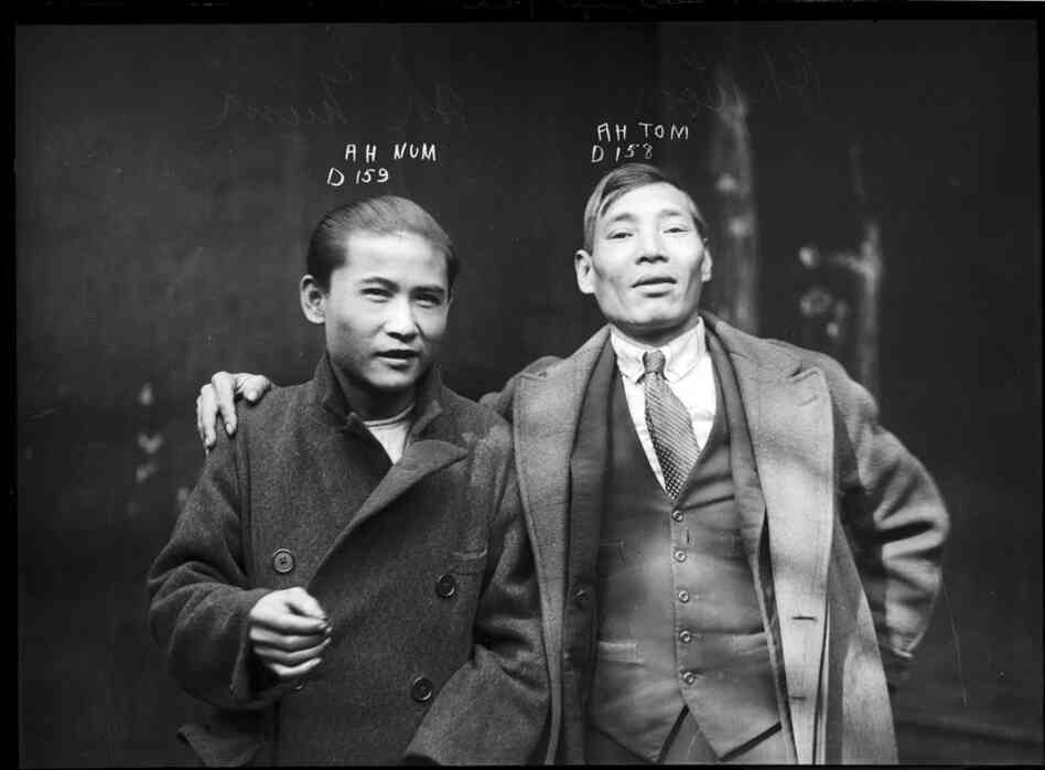 "Ah Num" and "Ah Tom," which may be approximate renderings of these men's names, do not turn up in the records of the time, and the expectation that they were to be released may account for their obviously elevated mood.