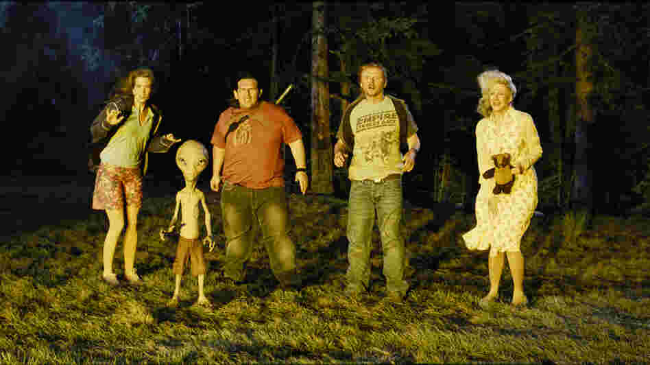 Immigrants, meet alien: Sci-fi enthusiasts Clive (Nick Frost, center-left) and Graeme (Simon Pegg, center-right) encounter an extraterrestrial hitchhiker (voice of Seth Rogen) and a few other surprising personalities in the new comedy Paul. Immigrants, meet alien: Sci-fi enthusiasts Clive (Nick Frost, center-left) and Graeme (Simon Pegg, center-right) encounter an extraterrestrial hitchhiker (voice of Seth Rogen) and a few other surprising personalities in the new comedy Paul.