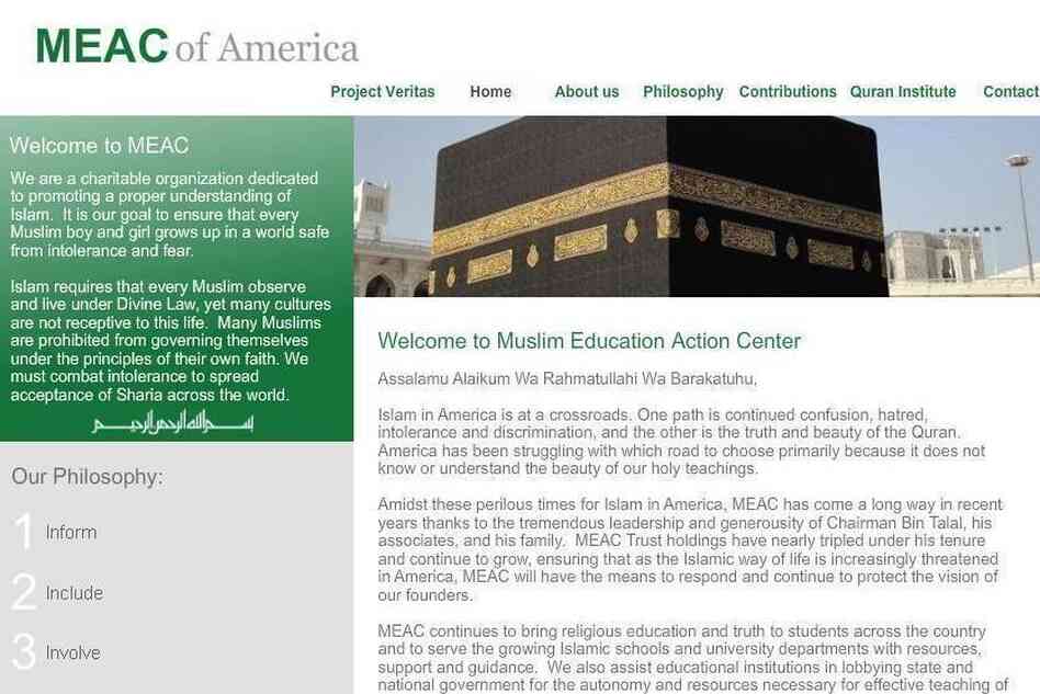 Project Veritas created this website for the fictional Muslim Education Action Center. Project Veritas created this website for the fictional Muslim Education Action Center.