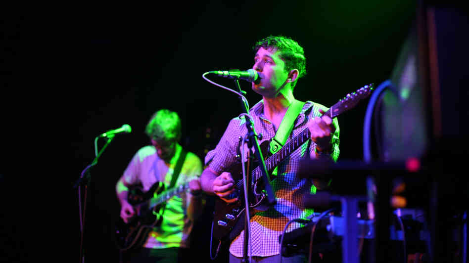 Peter Silberman (right) and Tim Mislock of The Antlers perform at The Parish in Austin, Texas. Peter Silberman (right) and Tim Mislock of The Antlers perform at The Parish in Austin, Texas.