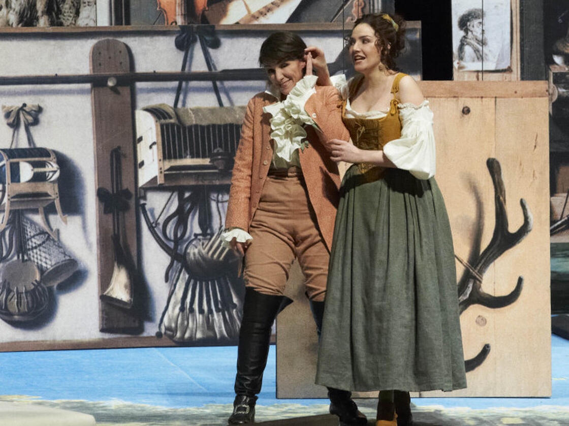 The young Cherubino (Anna Bonitatibus, left), lets his lusty attitude get him into trouble.