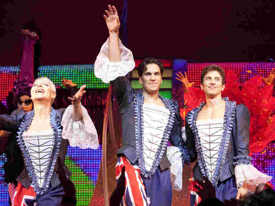 Tony Sheldon (left) and Nick Adams (right) co-star in Priscilla as matriarch Bernadette and Adam, a younger drag performer.