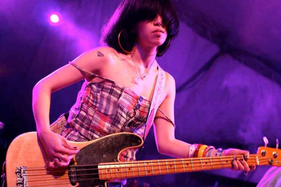 Mariko Doi of Yuck performs at Stubb's for SXSW. 
