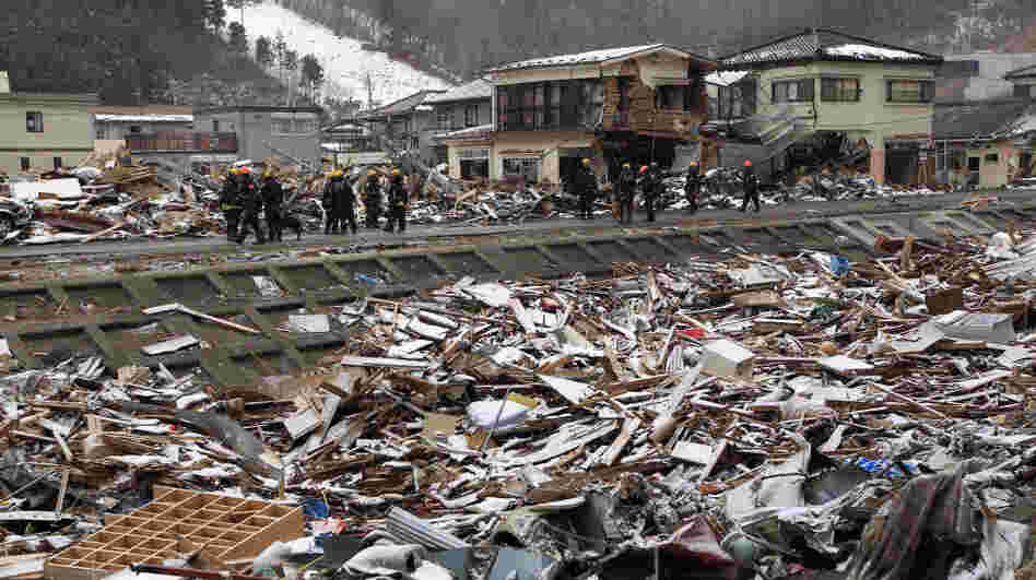 Members of a U.S. search and rescue team from Los Angeles County stand in snow Thursday while on a recovery operation in Kamaishi, Japan. Two search and rescue teams from the U.S. and a team from the U.K., with combined numbers of around 220 personnel, are helping in the aftermath of the earthquake and tsunami. Members of a U.S. search and rescue team from Los Angeles County stand in snow Thursday while on a recovery operation in Kamaishi, Japan. Two search and rescue teams from the U.S. and a team from the U.K., with combined numbers of around 220 personnel, are helping in the aftermath of the earthquake and tsunami.