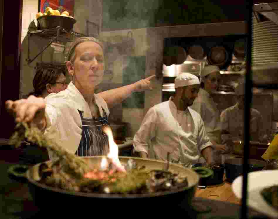 Gabrielle Hamilton in the kitchen of Prune. She opened the 30-seat East Village bistro in 1999, after traveling — and cooking — through France, Italy and Greece.