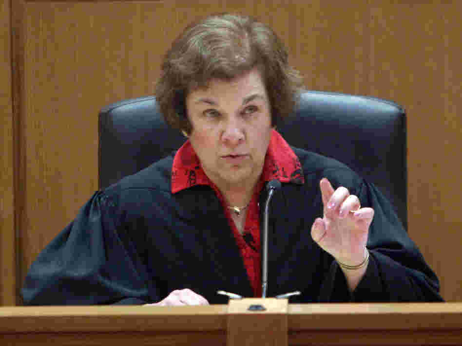 Judge Maryann Sumi at a hearing on Wisconsin's new collective bargaining law, Friday, March 18, 2011.